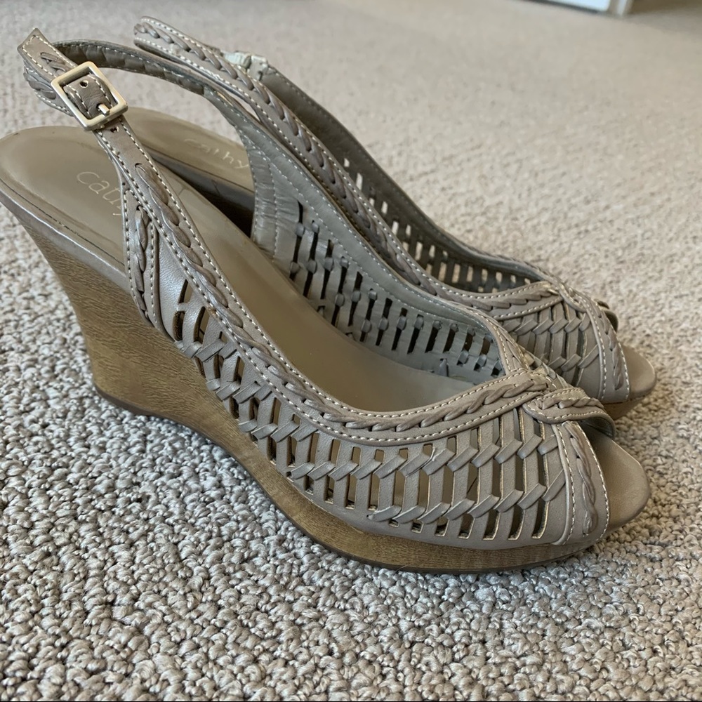 Wedge Sandals in Taupe